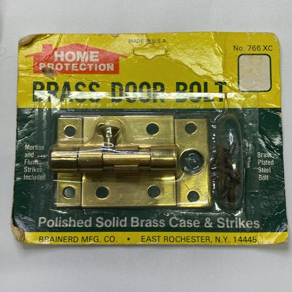 (2) New in Packaging BRASS DOOR BOLT LOCKS Home Protection - Picture 2 of 6